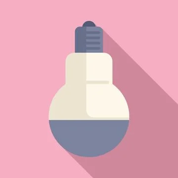 Led bulb icon flat vector. Power solar panel Illustrazione stock