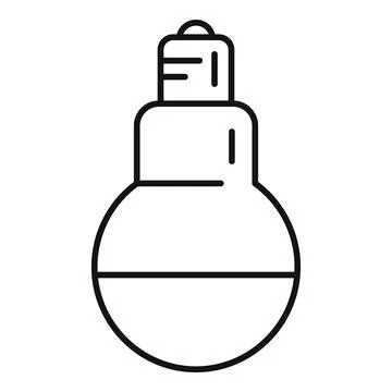 Led bulb icon outline vector. Power solar panel Stock Illustration