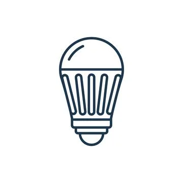 LED bulb line icon. Light flashlight led vector economic energy idea logo Stock Illustration