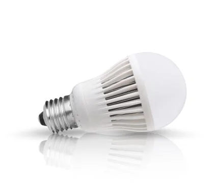Led bulb with reflection on the ground Stock Photos