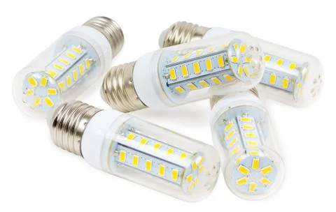LED bulbs on a white background Stock Photos
