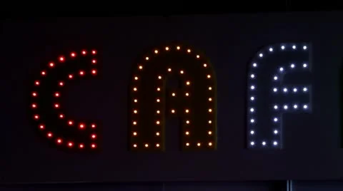 LED caffe sign Stock Footage 20496550