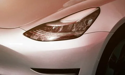 Led car headlight close-up Stock Photos