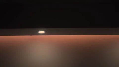 LED ceiling lights emitting soft light in a modern interior setting Stock Footage 320638656