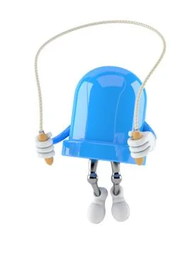 LED character jumping on jumping rope Stock Illustration