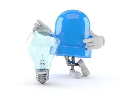 LED character with light bulb Stock Illustration
