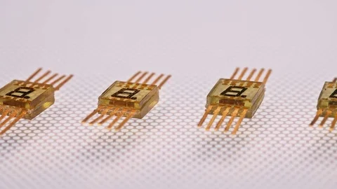 Led chips,taken closeup on white background Stock Footage 79585190