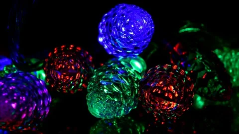 Led Christmas lights Stock Footage 129438396