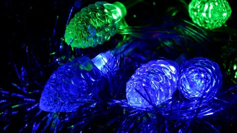 Led Christmas lights Stock Footage 129473965