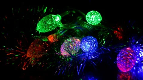 Led Christmas lights 스톡 동영상 129474004