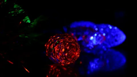 Led Christmas lights Stock Footage 129474333