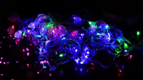 Led Christmas lights Stock Footage 238701220