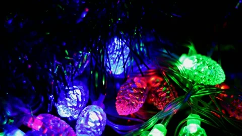 Led Christmas lights Stock Footage 238710486
