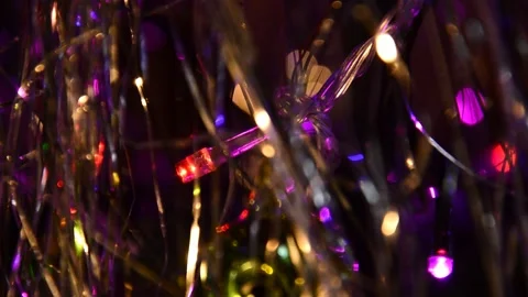 Led Christmas lights Stock Footage 246872354