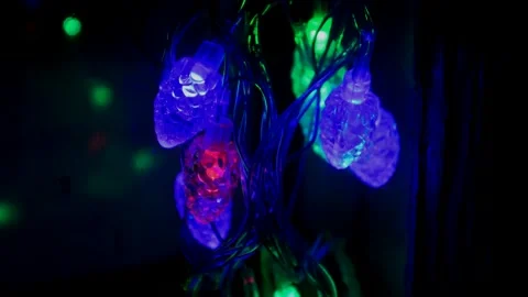 Led Christmas lights Stock Footage 246913839