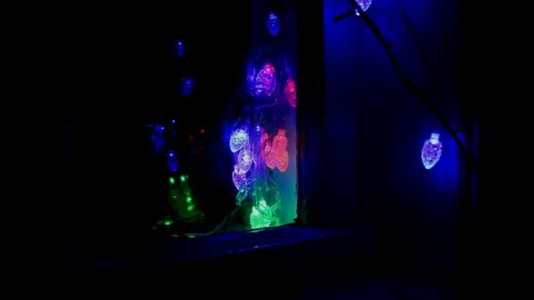 Led Christmas lights Stock Footage 246920899