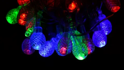 Led Christmas lights Stock Footage 291326626