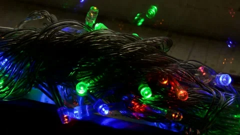 Led Christmas lights Stock Footage 291568735