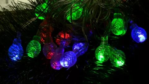 Led Christmas lights Stock Footage 291600506