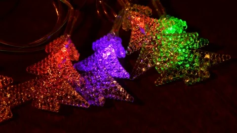 Led Christmas lights Stock Footage 302312286