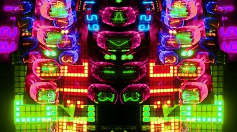 Led clock collection, nixie numbers Stock Footage 21763431