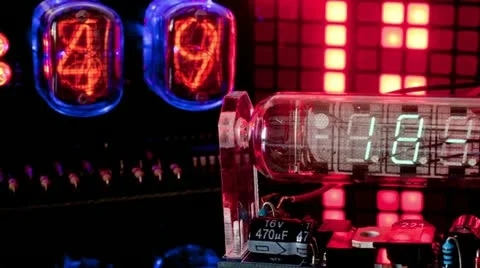Led clock collection, nixie numbers Stock Footage 21764729