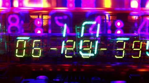 Led clock collection, nixie numbers Stock Footage 21798624