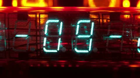 Led clock collection, nixie numbers Stock Footage 21800969