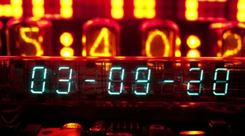 Led clock collection, nixie numbers Stock Footage 21804214