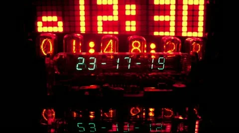 Led clock collection, nixie numbers Stock Footage 21804923