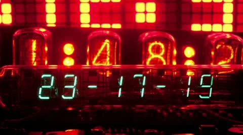 Led clock collection, nixie numbers Stock Footage 21809576