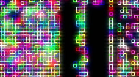 Led Clock Counter Numbers Digital Colored Flickering Background Stock Footage 64712008