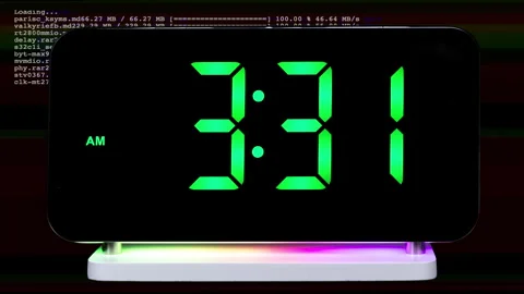 Led clocks in stop motion Stock Footage 284322438