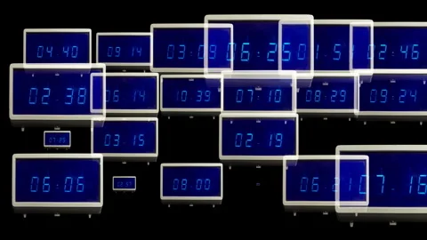 Led clocks in stop motion Stock Footage 284736722