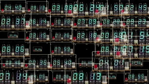 Led clocks in stop motion Stock Footage 284738160