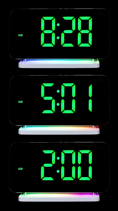 Led clocks in stop motion in vertical Stock Footage 284319976