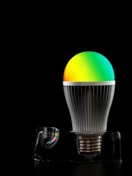 Led colored bulb on a stand Stock-Fotos