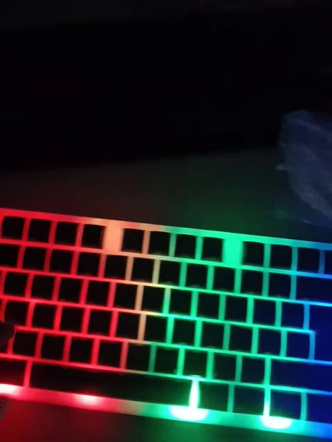 Led computer keyboard and mouse with dark background Stock Footage 281260519