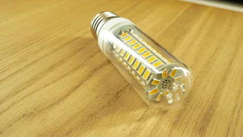 LED corn lamp with E27 base. Stock Footage 130707240