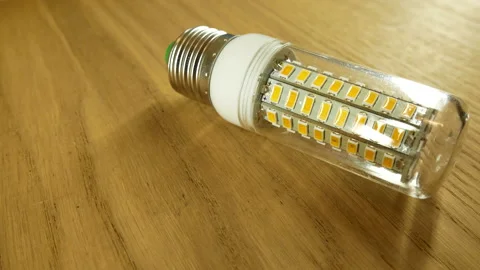 LED corn lamp with E27 base. Stock-Footage 130707292