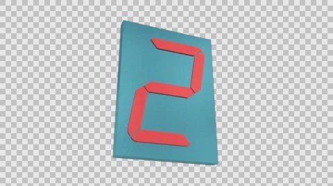 Led Countdown Counter. PNG + Alpha Stock Footage 62057454
