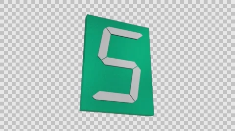 Led Countdown Counter. PNG + Alpha Stock Footage 62057468