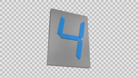 Led Countdown Counter. PNG + Alpha Stock Footage 62057478