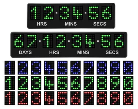 Led countdown timer Stock Illustration