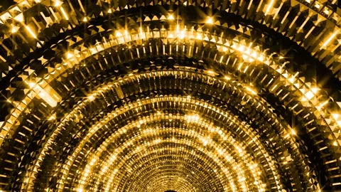 Led Crystal Hallway Orange Stock Footage 201192548