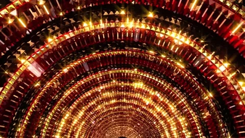 Led Crystal Hallway Red Stock Footage 201192462