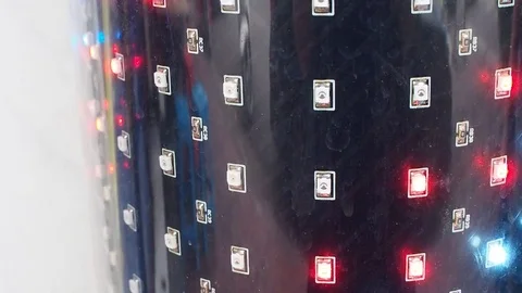 LED cylinder moving, close up Stock Footage 80322120