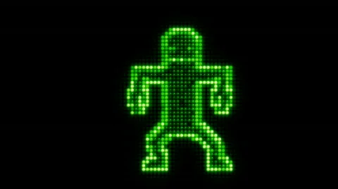 LED Dancer Green. Stock Footage 543718
