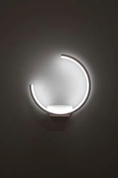 LED decoration lights idea on wall create shape with light and shadow. Modern Stock Photos