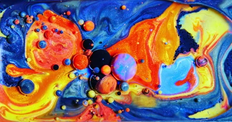 Led Digital Technology Trillions Of Colors Calmness Colorful Paint Stream Video stock 141434868